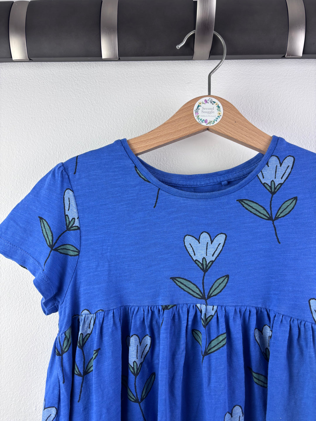 Next Blue Floral Short Sleeve Dress 4-5 Years-Dresses-Second Snuggle Preloved