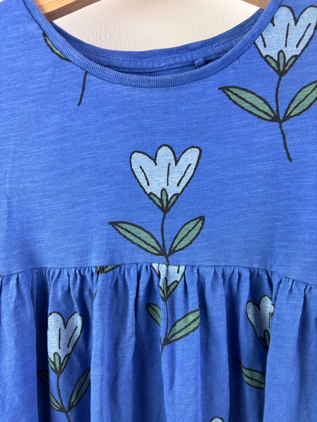 Next Blue Floral Short Sleeve Dress 4-5 Years-Dresses-Second Snuggle Preloved