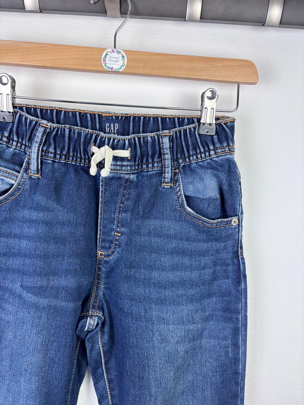 Gap Blue Denim Jeans With Elastic Waist 10-11 Years-Trousers-Second Snuggle Preloved