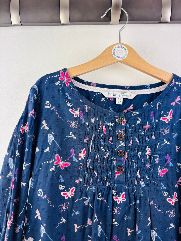 Fat Face Navy Butterfly Print Tunic Dress 8-9 Years-Dresses-Second Snuggle Preloved