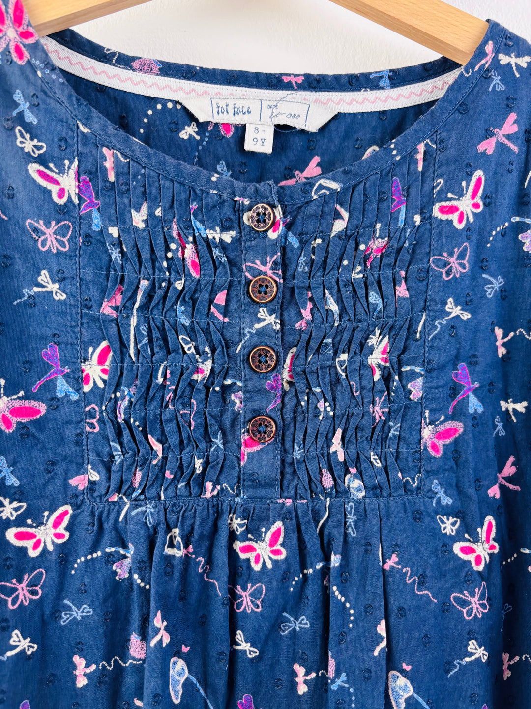 Fat Face Navy Butterfly Print Tunic Dress 8-9 Years-Dresses-Second Snuggle Preloved