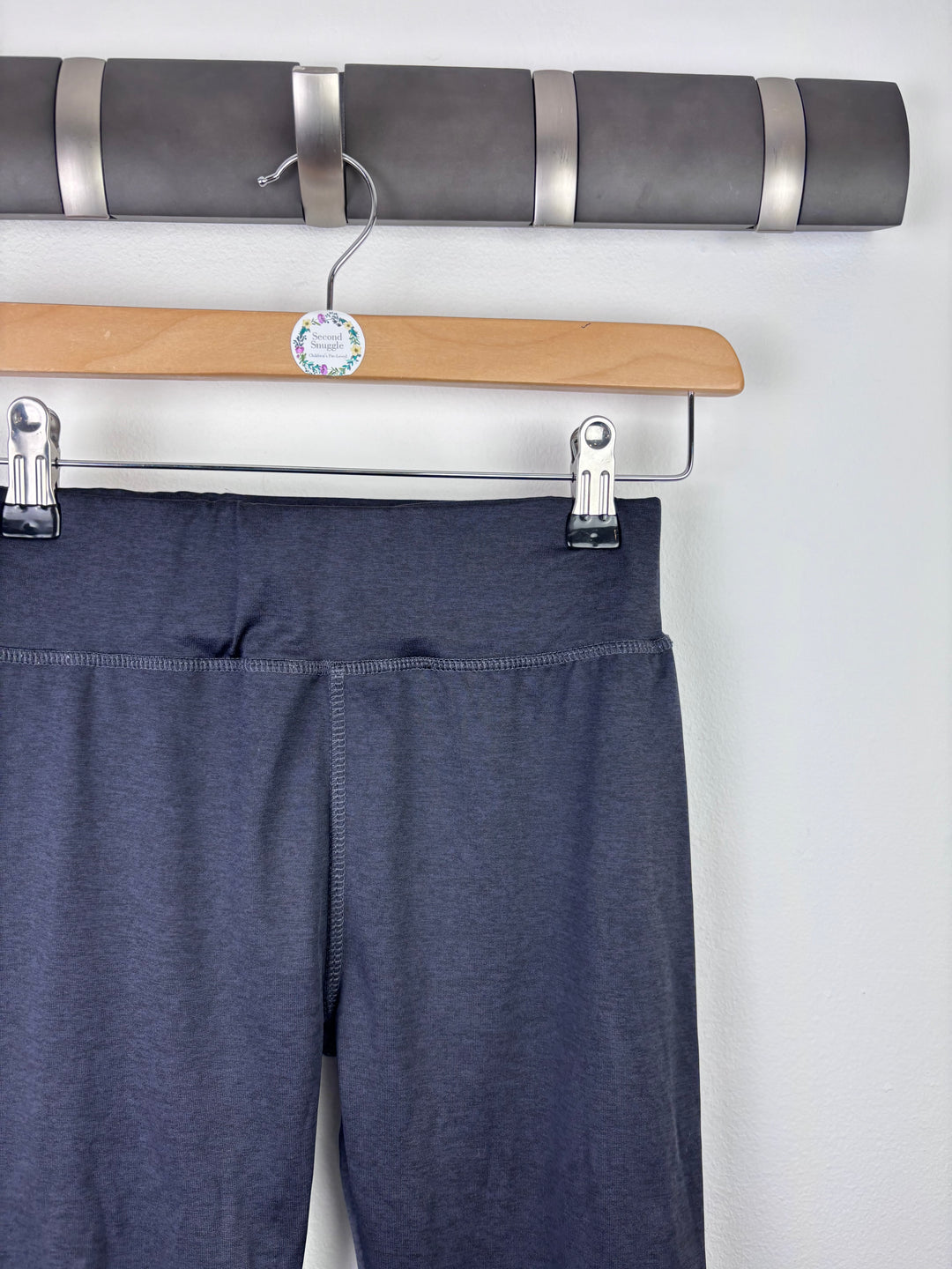 John Lewis Black Sports Leggings With Blue Panels 10 Years-Leggings-Second Snuggle Preloved