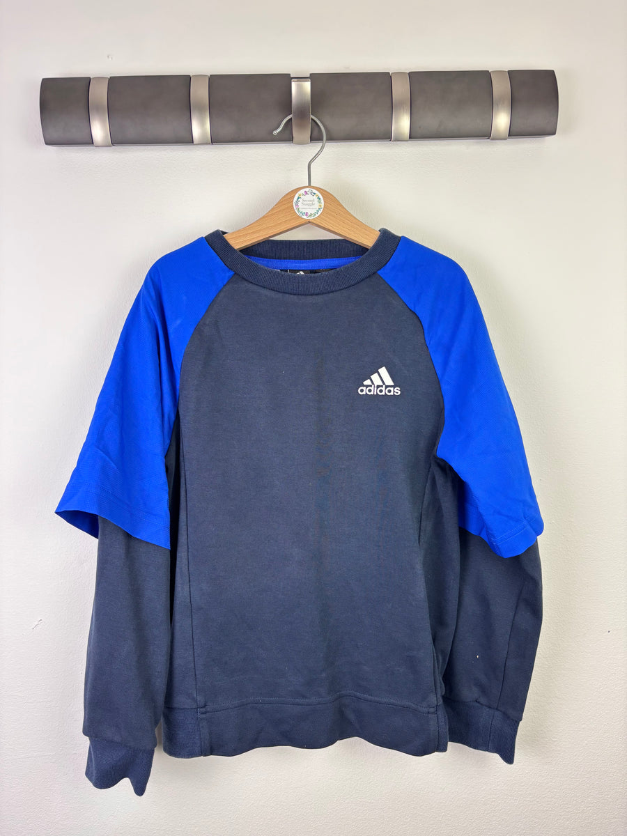 Adidas Navy And Blue Long Sleeve Sports Top 7-8 Years-Tops-Second Snuggle Preloved