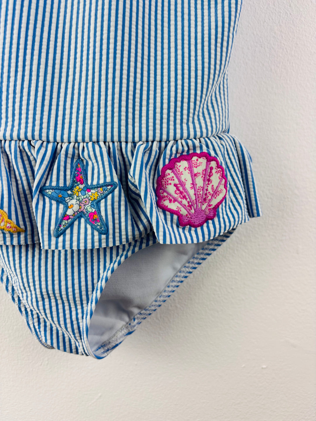 Boden Blue Stripe Shell Swimsuit 4-5 Years