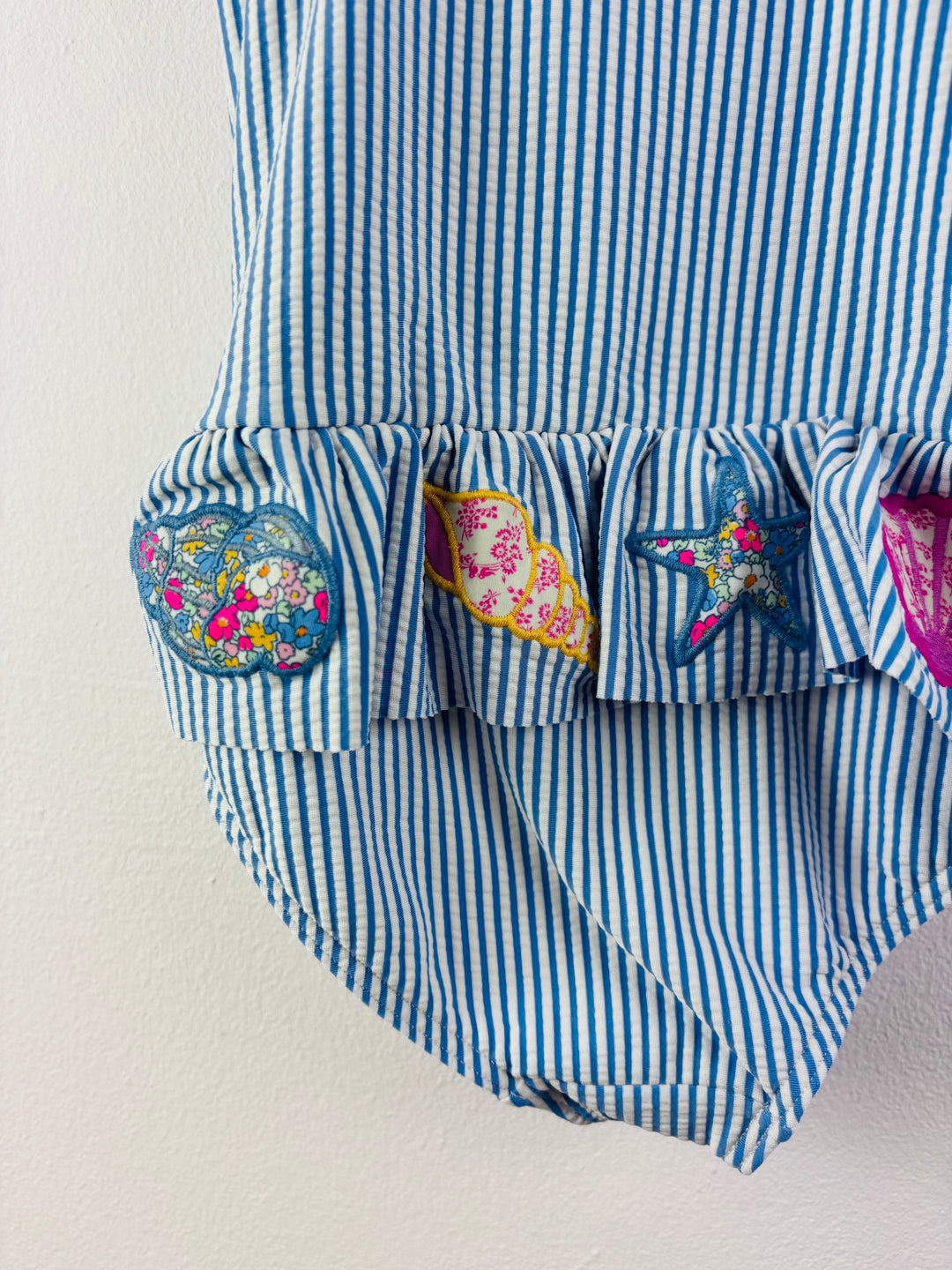 Boden Blue Stripe Shell Swimsuit 4-5 Years