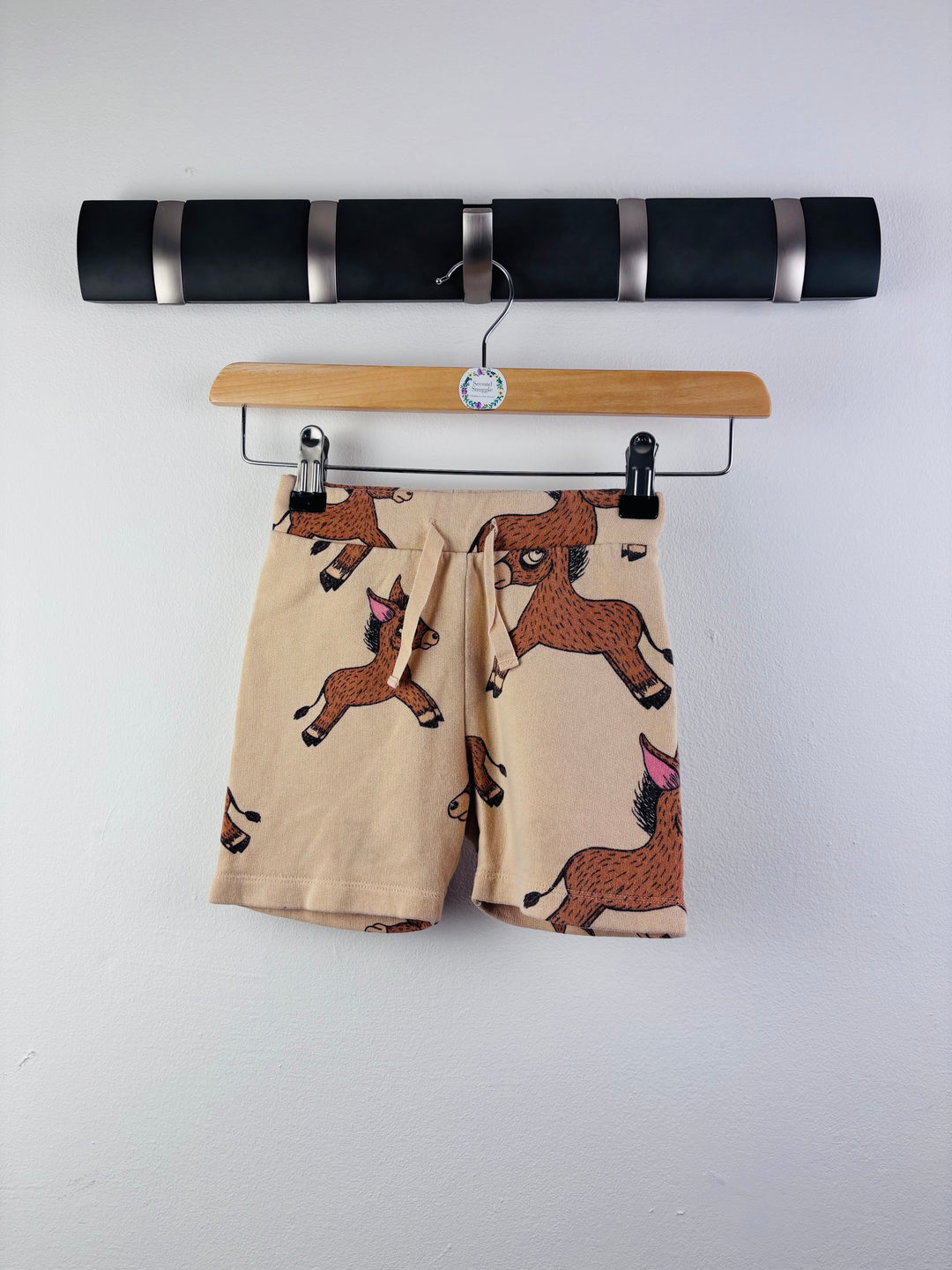 Mini Rodini Beige Horse Print Shorts 80-86 (12-18 Months)