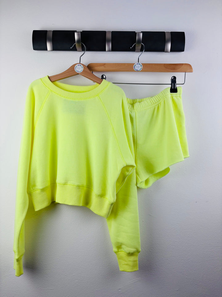 Katie J NYC Neon Yellow Sweat Set Medium Tween (Approx 9-10 Years)