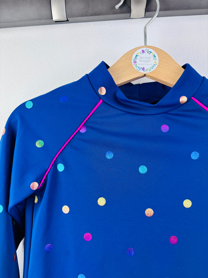Boden Navy Spot Rash Vest Swim Top 3-4 Years