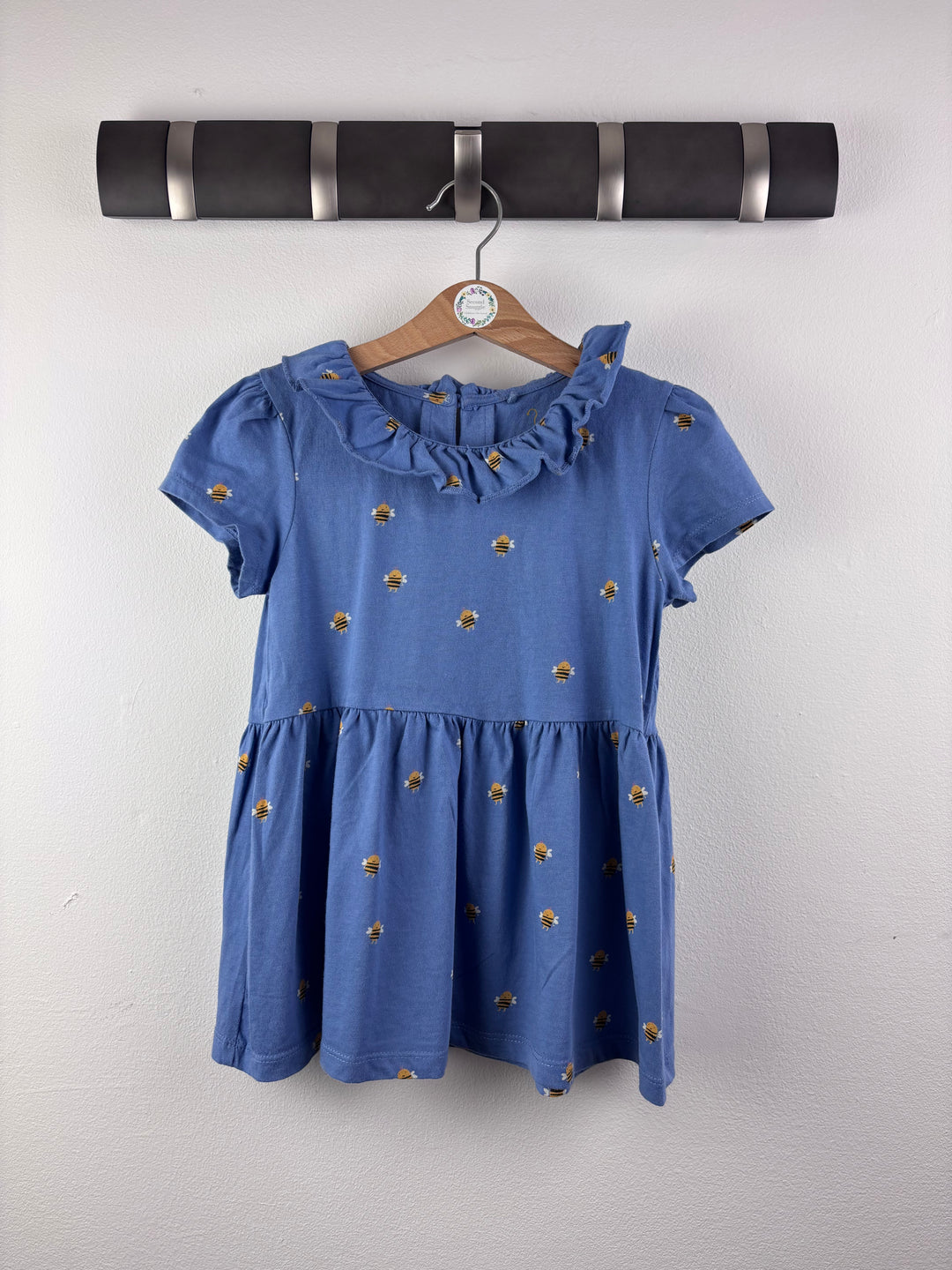 Next Blue Bee Print Frill Collar Dress 5-6 Years