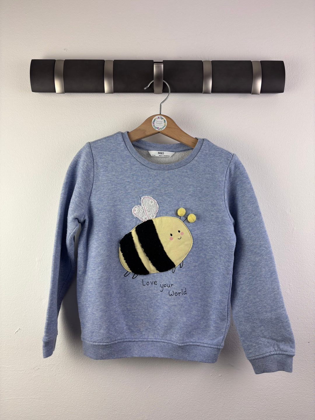 M&S Grey Bee Appliqué Sweatshirt 5-6 Years