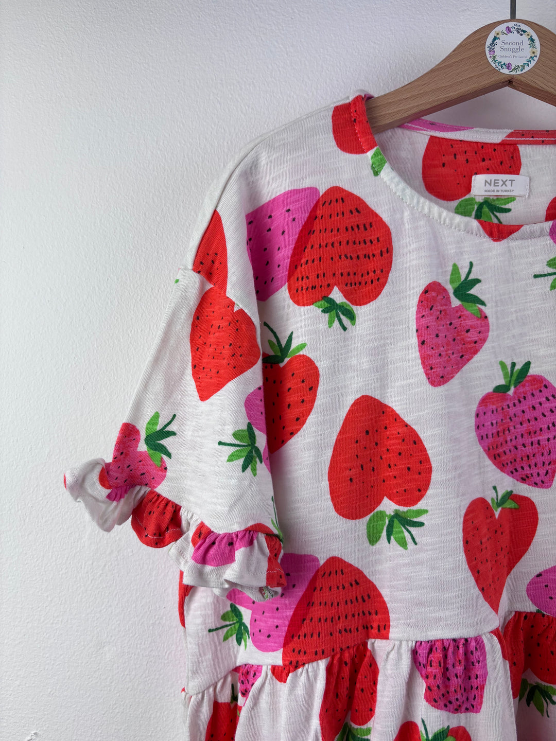 Next White Strawberry Print Dress 9-10 Years