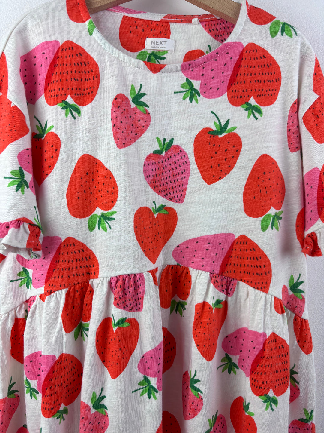 Next White Strawberry Print Dress 9-10 Years