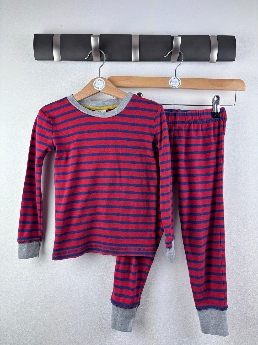 Boden Red Blue Stripe Pyjama Set 5 Years