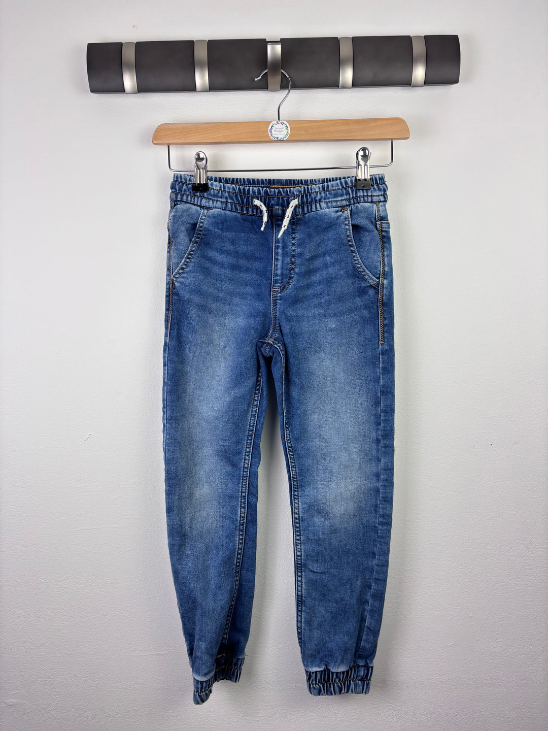 M&S Blue Denim Jogger Jeans 7–8 Years-Trousers-Second Snuggle Preloved