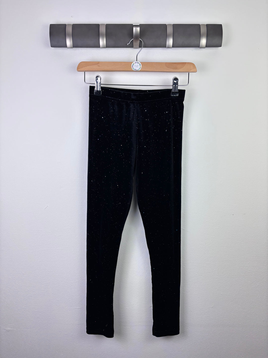 M&S Black Leggings With Subtle Sparkle 10–11 Years-Leggings-Second Snuggle Preloved
