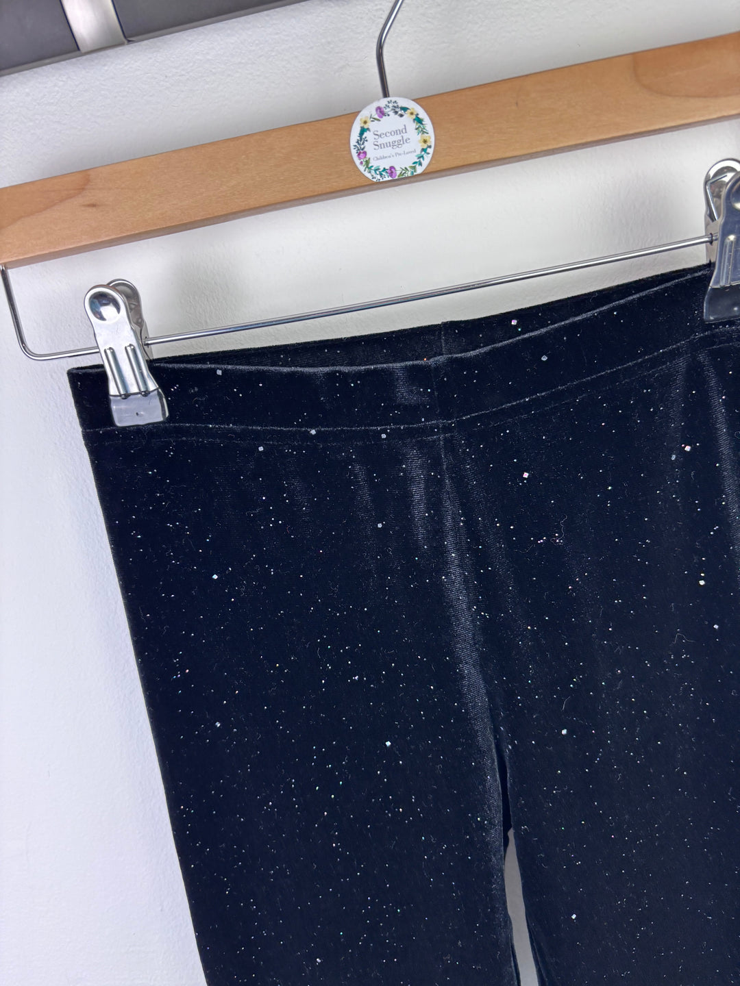 M&S Black Leggings With Subtle Sparkle 10–11 Years-Leggings-Second Snuggle Preloved