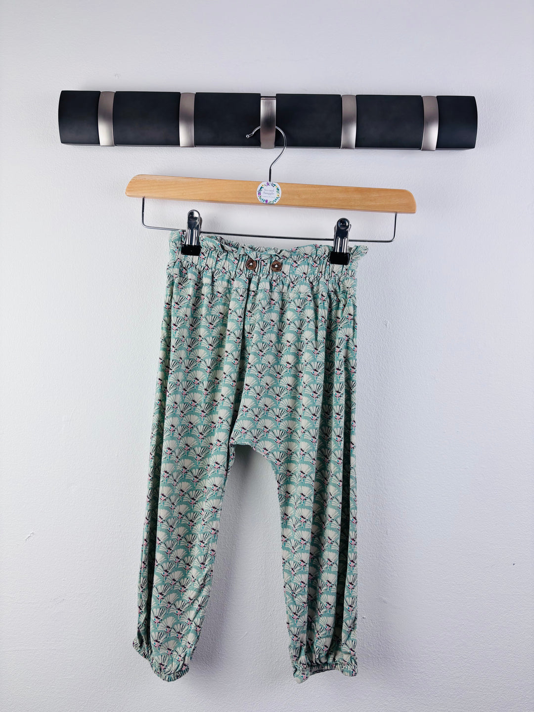 Next Mint Patterned Harem Trousers 2-3 Years-Trousers-Second Snuggle Preloved