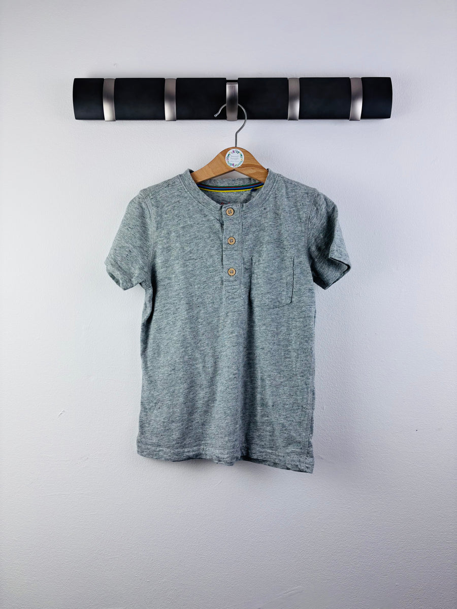 Boden Grey Henley T-Shirt 5-6 Years-Tops-Second Snuggle Preloved