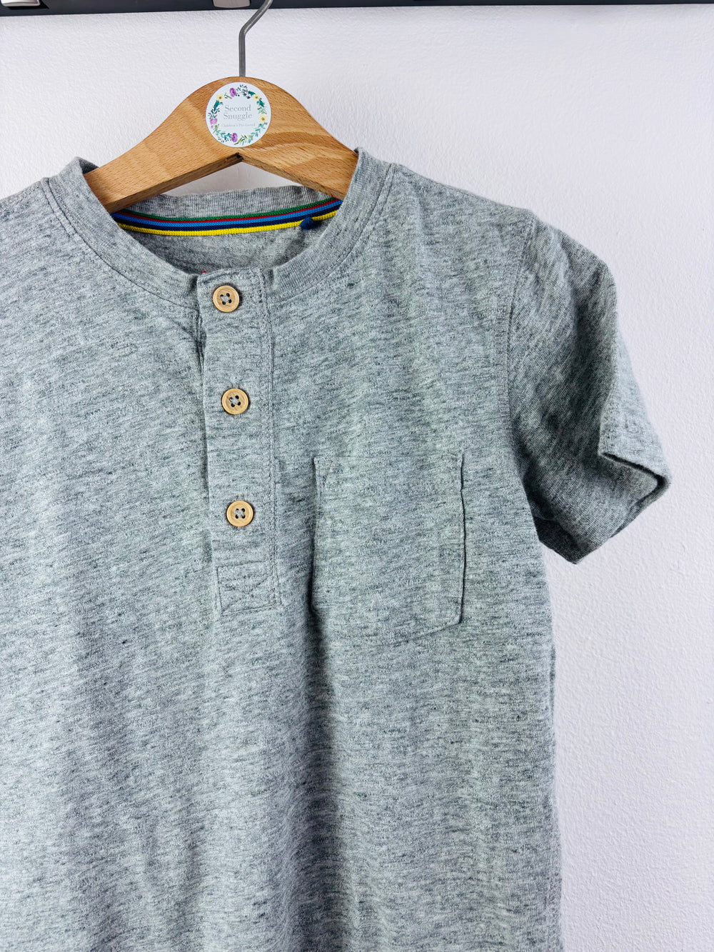 Boden Grey Henley T-Shirt 5-6 Years-Tops-Second Snuggle Preloved