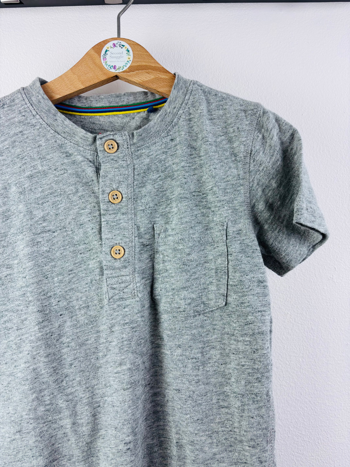 Boden Grey Henley T-Shirt 5-6 Years-Tops-Second Snuggle Preloved
