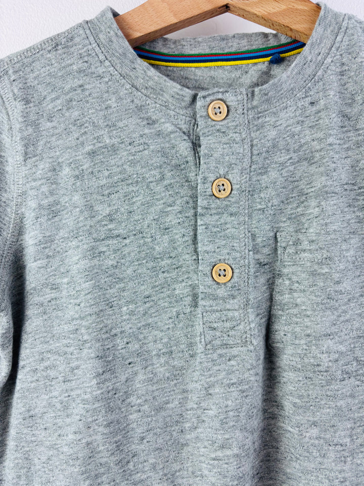 Boden Grey Henley T-Shirt 5-6 Years-Tops-Second Snuggle Preloved