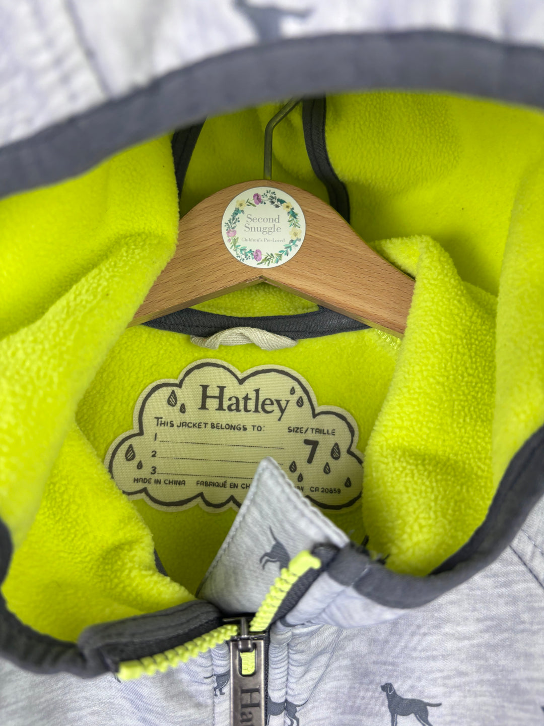 Hatley Grey Hooded Jacket With Dog Print 7 Years