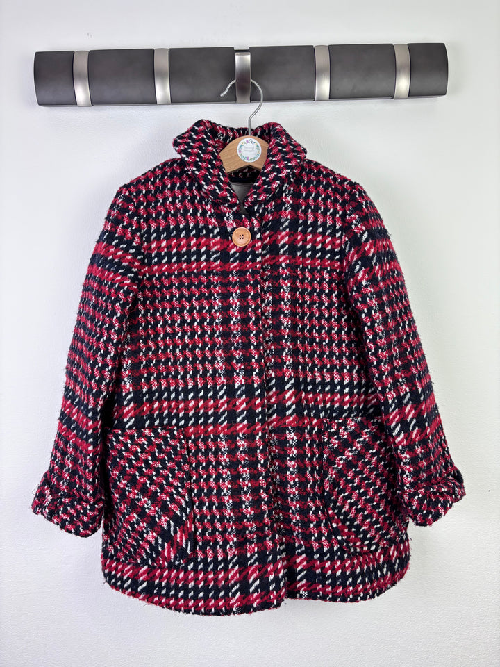 Next Red Check Coat Fleece Lined 5–6 Years