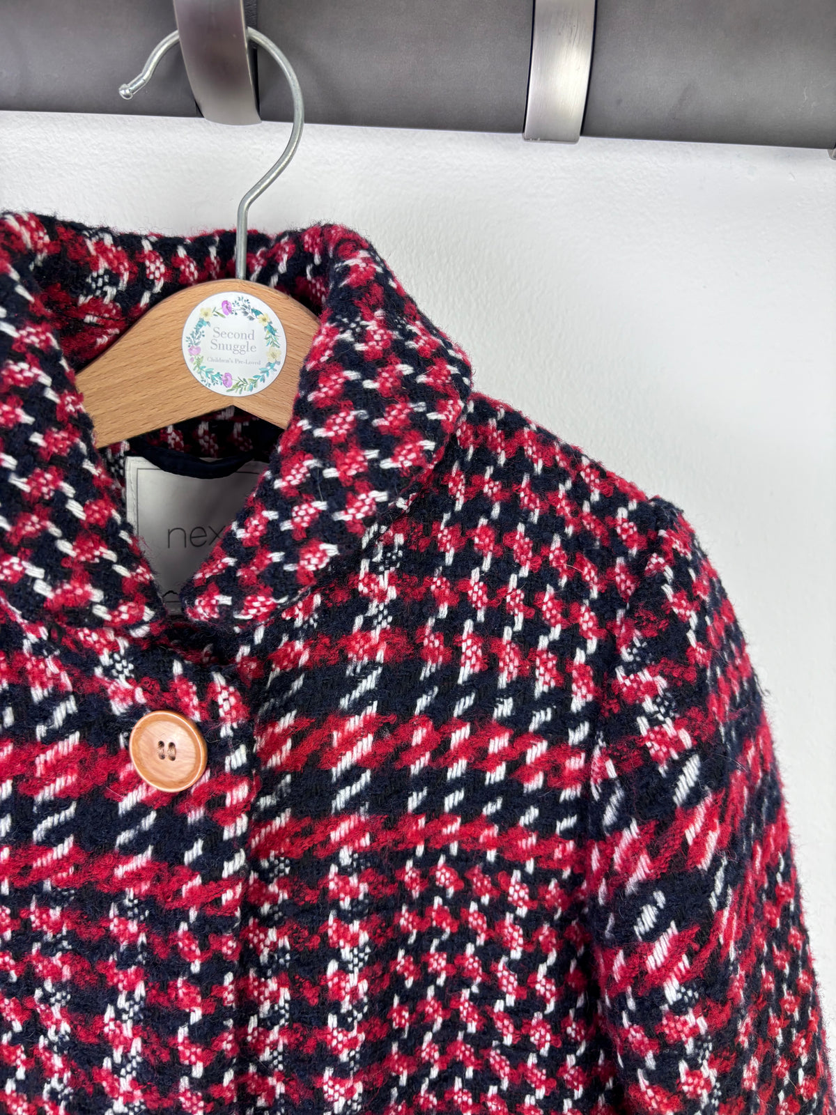 Next Red Check Coat Fleece Lined 5–6 Years-Coats-Second Snuggle Preloved
