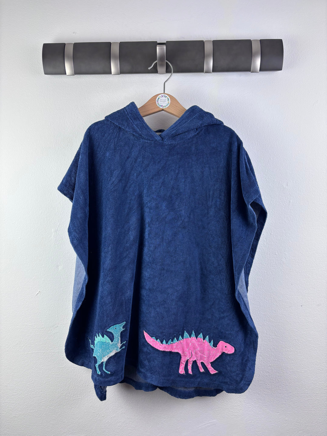 M&S Navy Dinosaur Hooded Towel Poncho 5-6 Years-Swimming-Second Snuggle Preloved