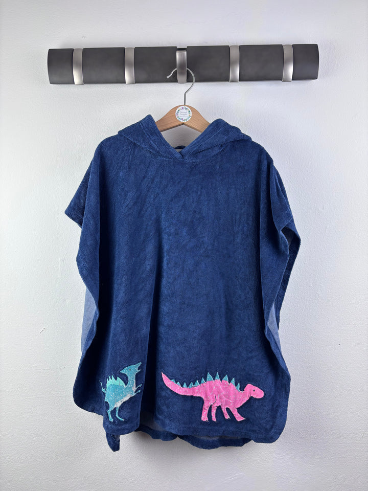 M&S Navy Dinosaur Hooded Towel Poncho 5-6 Years-Swimming-Second Snuggle Preloved