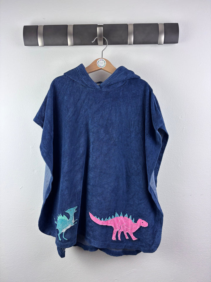 M&S Navy Dinosaur Hooded Towel Poncho 5-6 Years-Swimming-Second Snuggle Preloved