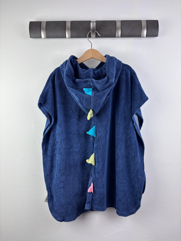 M&S Navy Dinosaur Hooded Towel Poncho 5-6 Years-Swimming-Second Snuggle Preloved