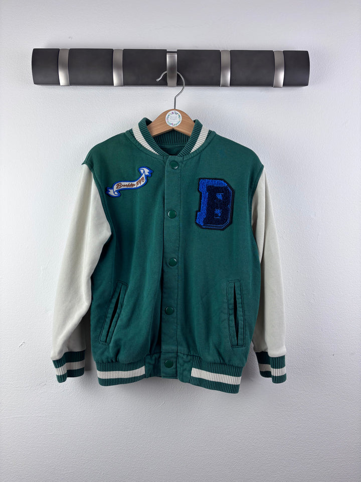 Next Green Varsity Jacket with Badges 4-5 Years-Jackets-Second Snuggle Preloved