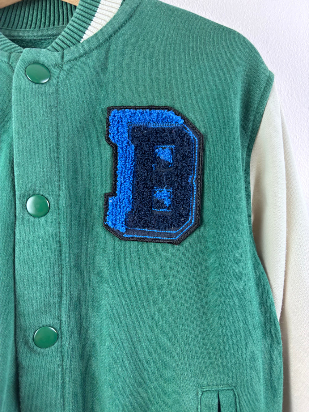 Next Green Varsity Jacket with Badges 4-5 Years-Jackets-Second Snuggle Preloved