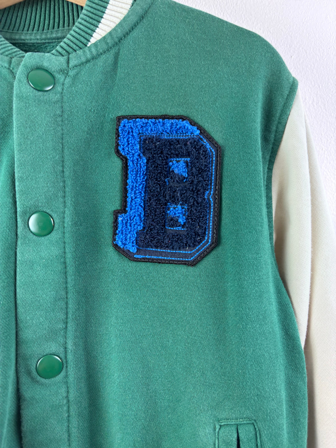 Next Green Varsity Jacket with Badges 4-5 Years-Jackets-Second Snuggle Preloved