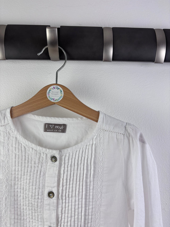 Next White Pintuck Peplum Blouse 5 Years