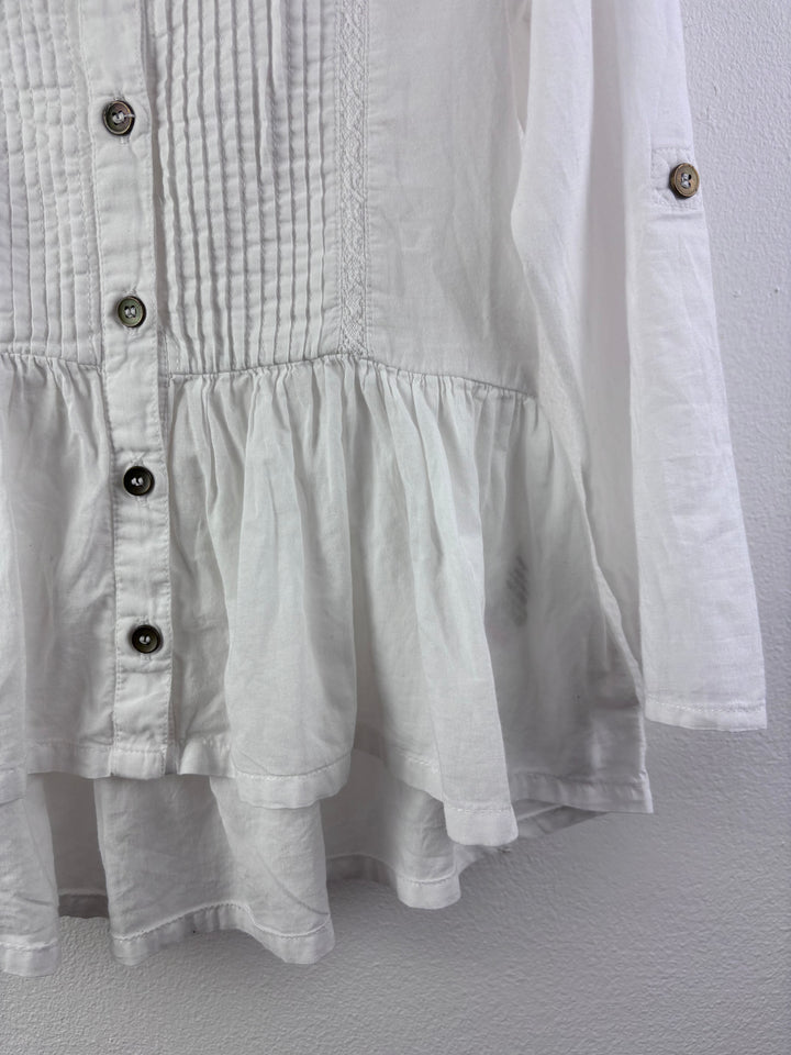 Next White Pintuck Peplum Blouse 5 Years