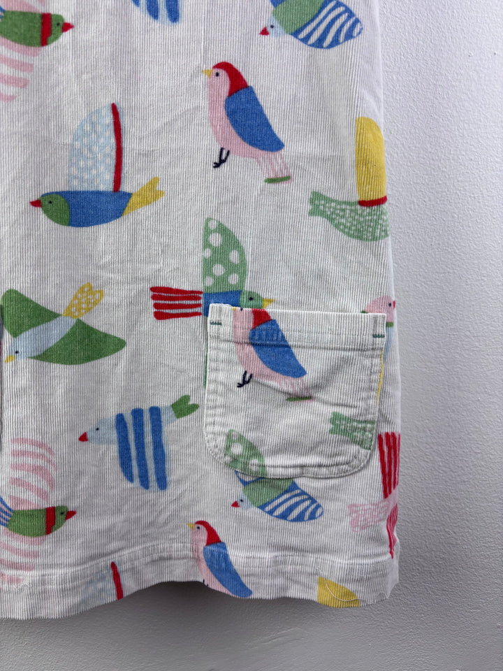 Mini Boden Cream Bird Cord Dress 5-6 Years