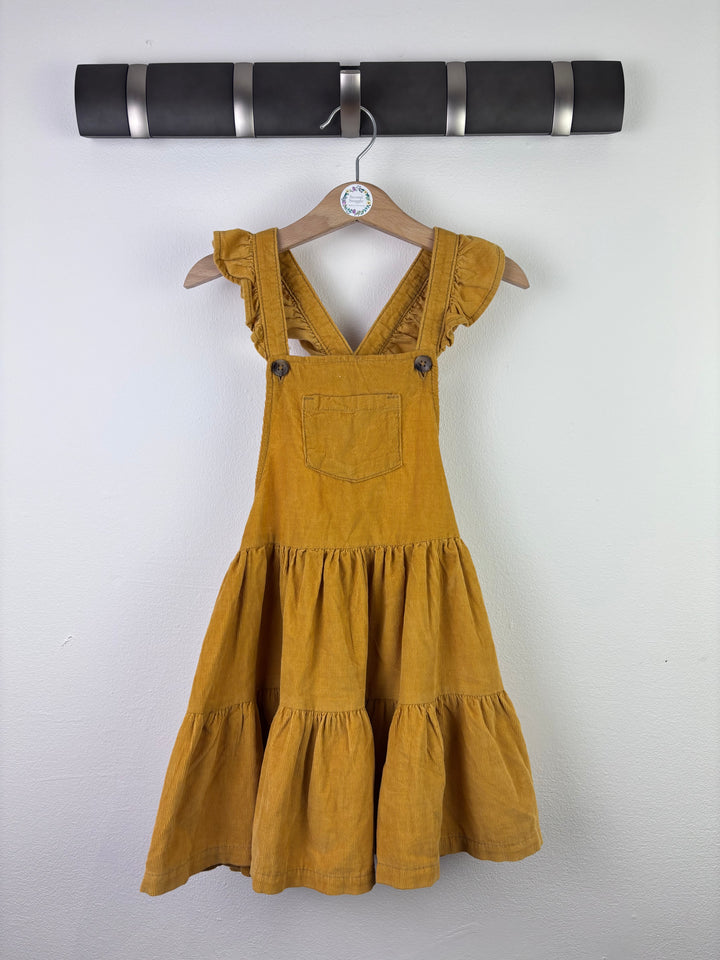 Fred & Flo Mustard Cord Pinafore Dress 4-5 Years-Dresses-Second Snuggle Preloved