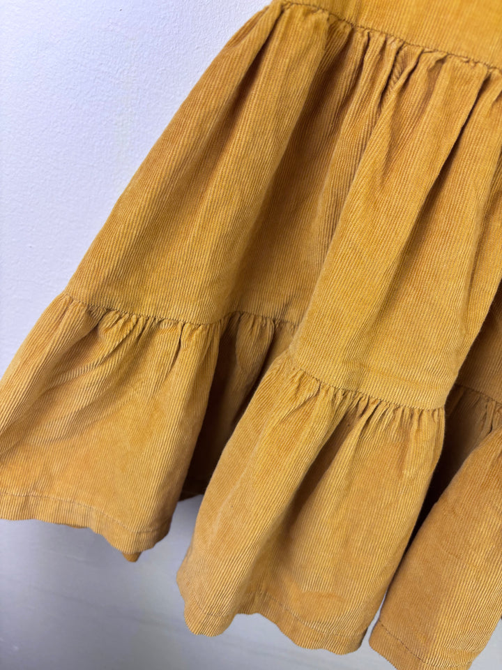 Fred & Flo Mustard Cord Pinafore Dress 4-5 Years-Dresses-Second Snuggle Preloved
