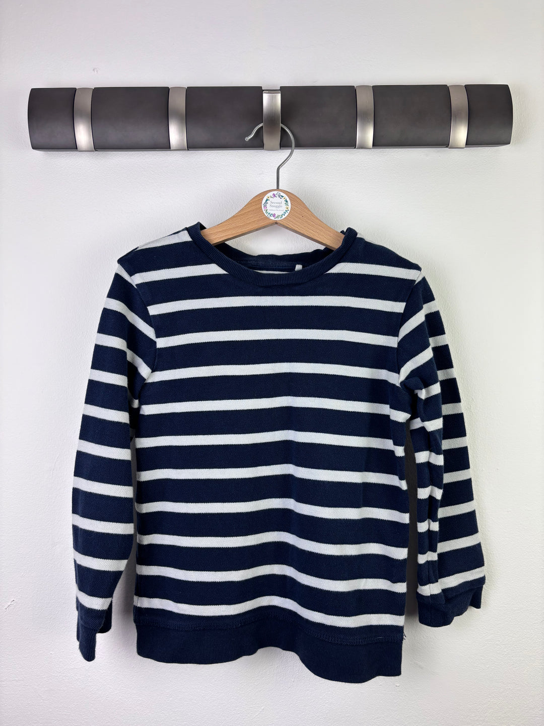 M&S Navy and White Stripe Jumper 5–6 Years-Tops-Second Snuggle Preloved