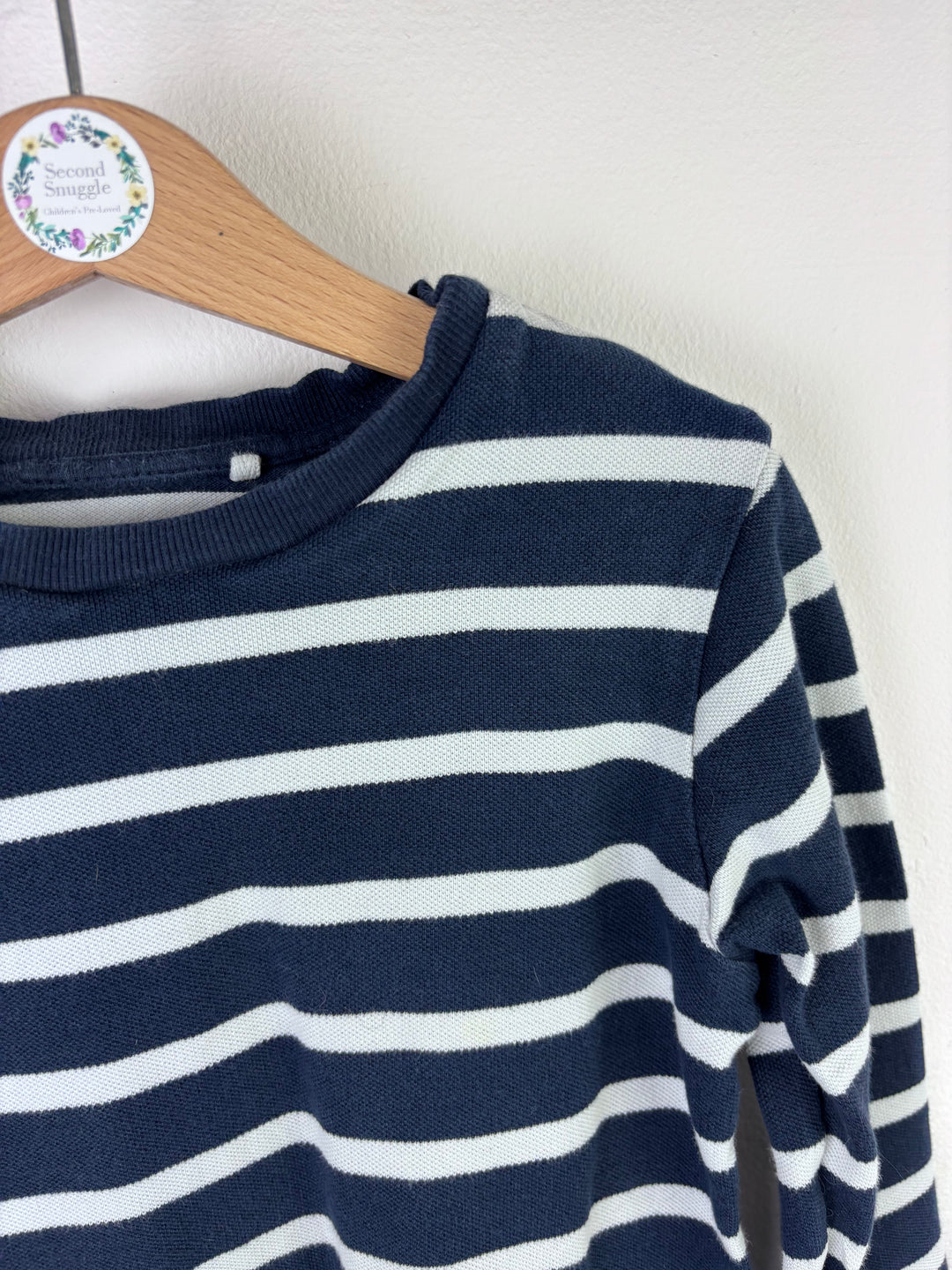 M&S Navy and White Stripe Jumper 5–6 Years-Tops-Second Snuggle Preloved