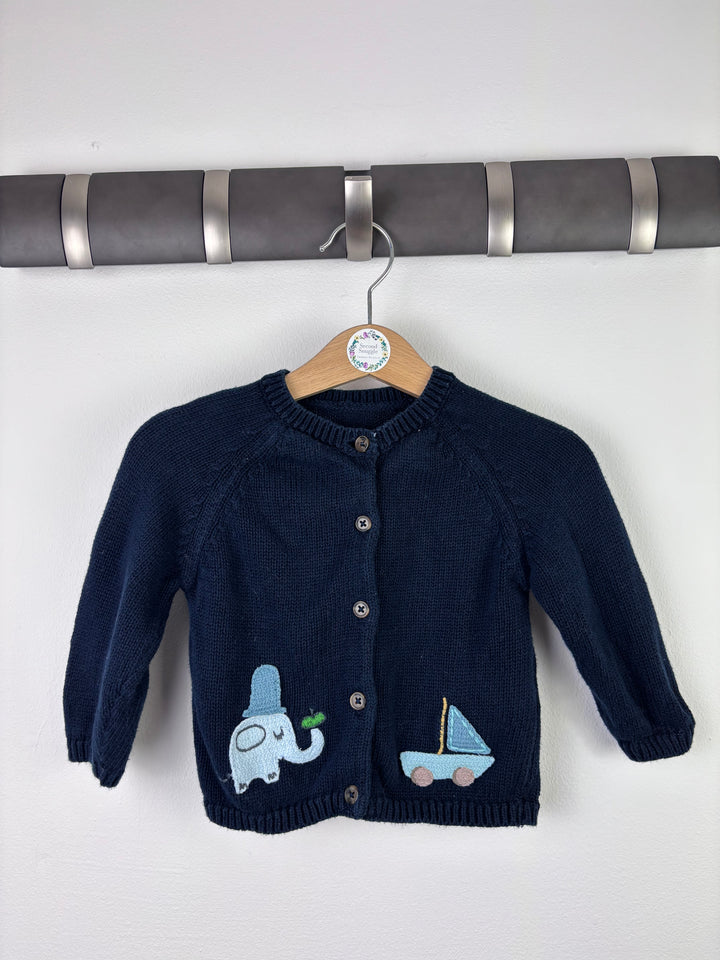 M&S Navy Knitted Cardigan 6–9 Months-Cardigans-Second Snuggle Preloved