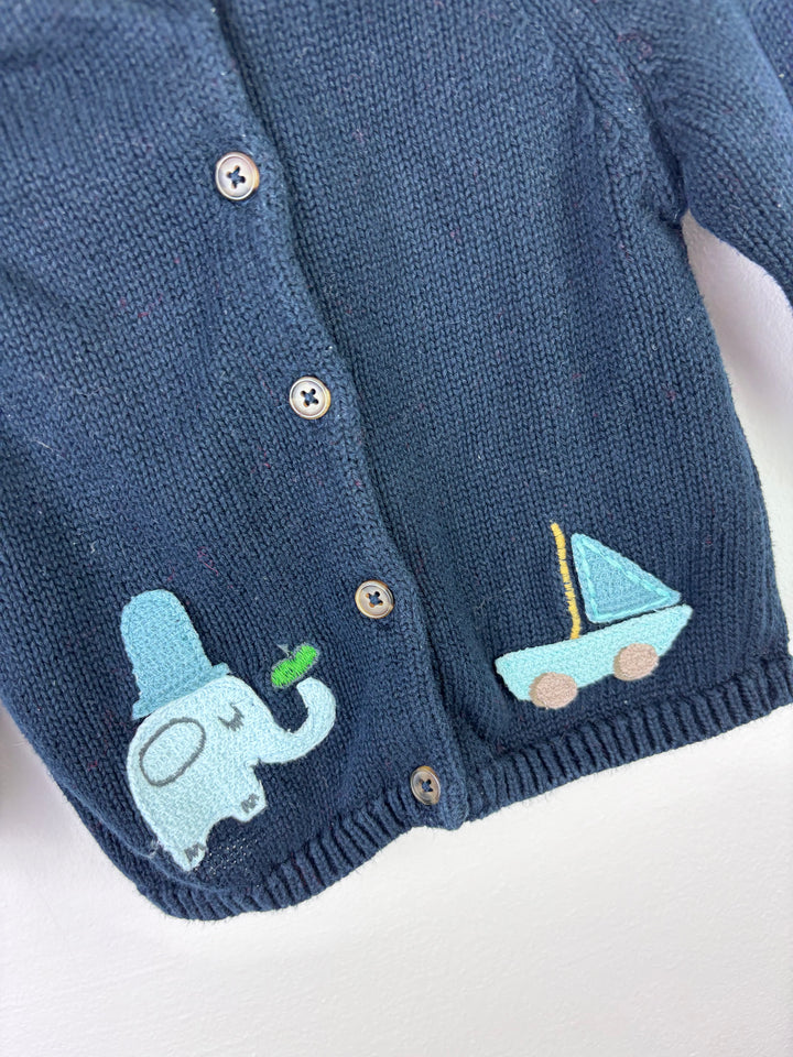 M&S Navy Knitted Cardigan 6–9 Months-Cardigans-Second Snuggle Preloved