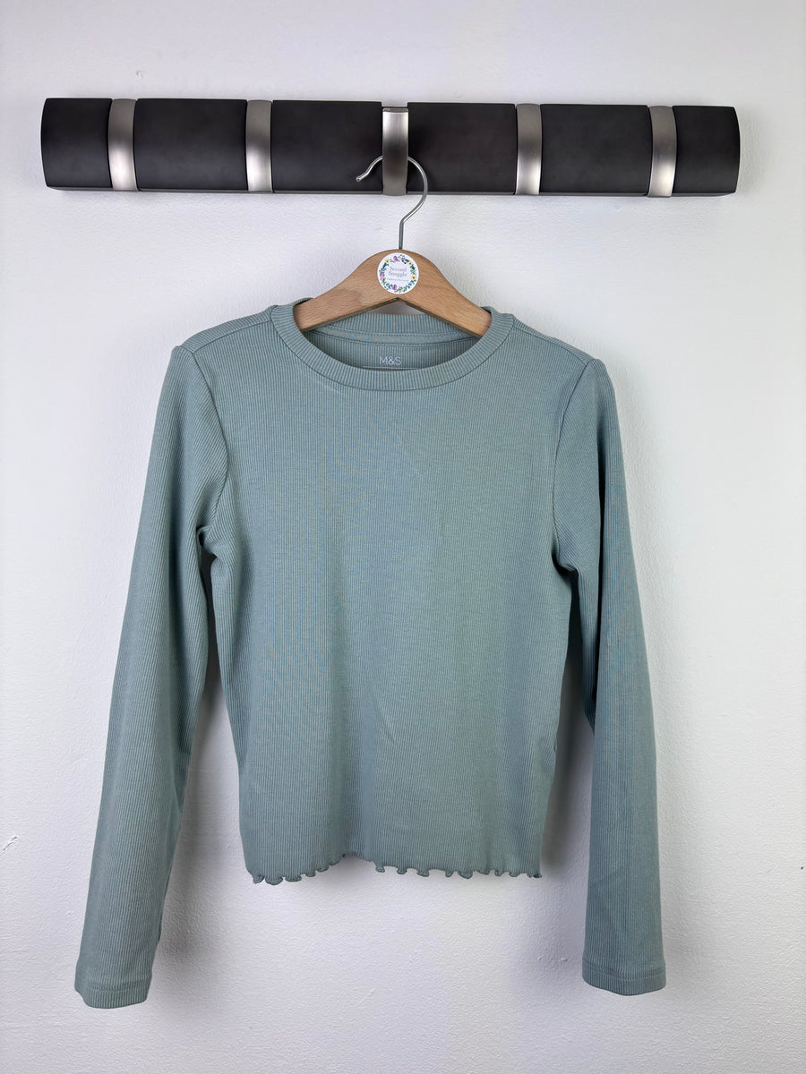 M&S Ribbed Long Sleeve Top 8–9 Years-Tops-Second Snuggle Preloved
