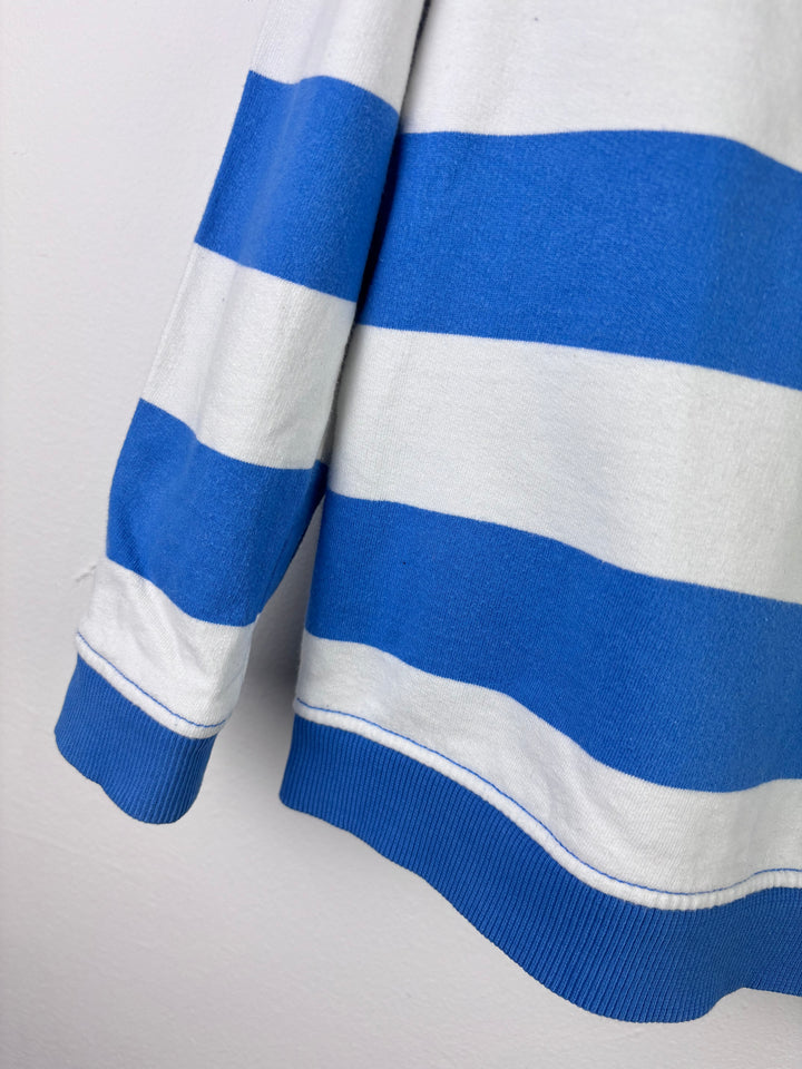 M&S Blue and White Stripe Hoodie 5–6 Years-Hoodies-Second Snuggle Preloved