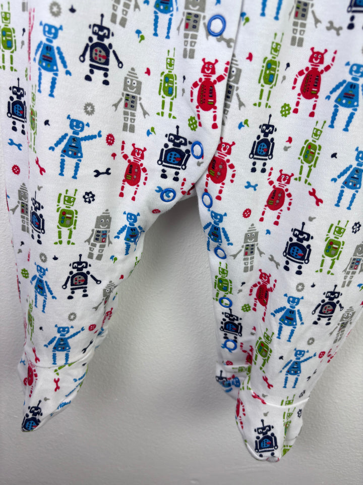 JoJo Maman Bébé Robot Print Sleepsuit 3–6 Months-Sleepsuits-Second Snuggle Preloved
