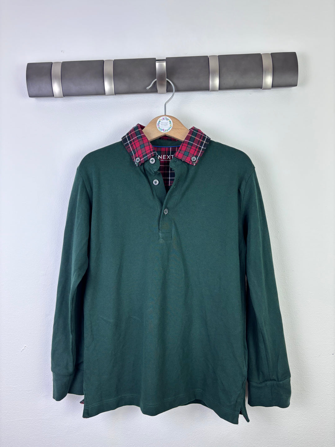 Next Green Long Sleeve Polo Top 6–7 Years-Tops-Second Snuggle Preloved