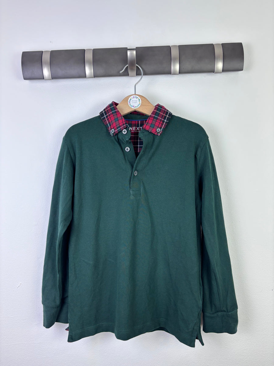 Next Green Long Sleeve Polo Top 6–7 Years-Tops-Second Snuggle Preloved
