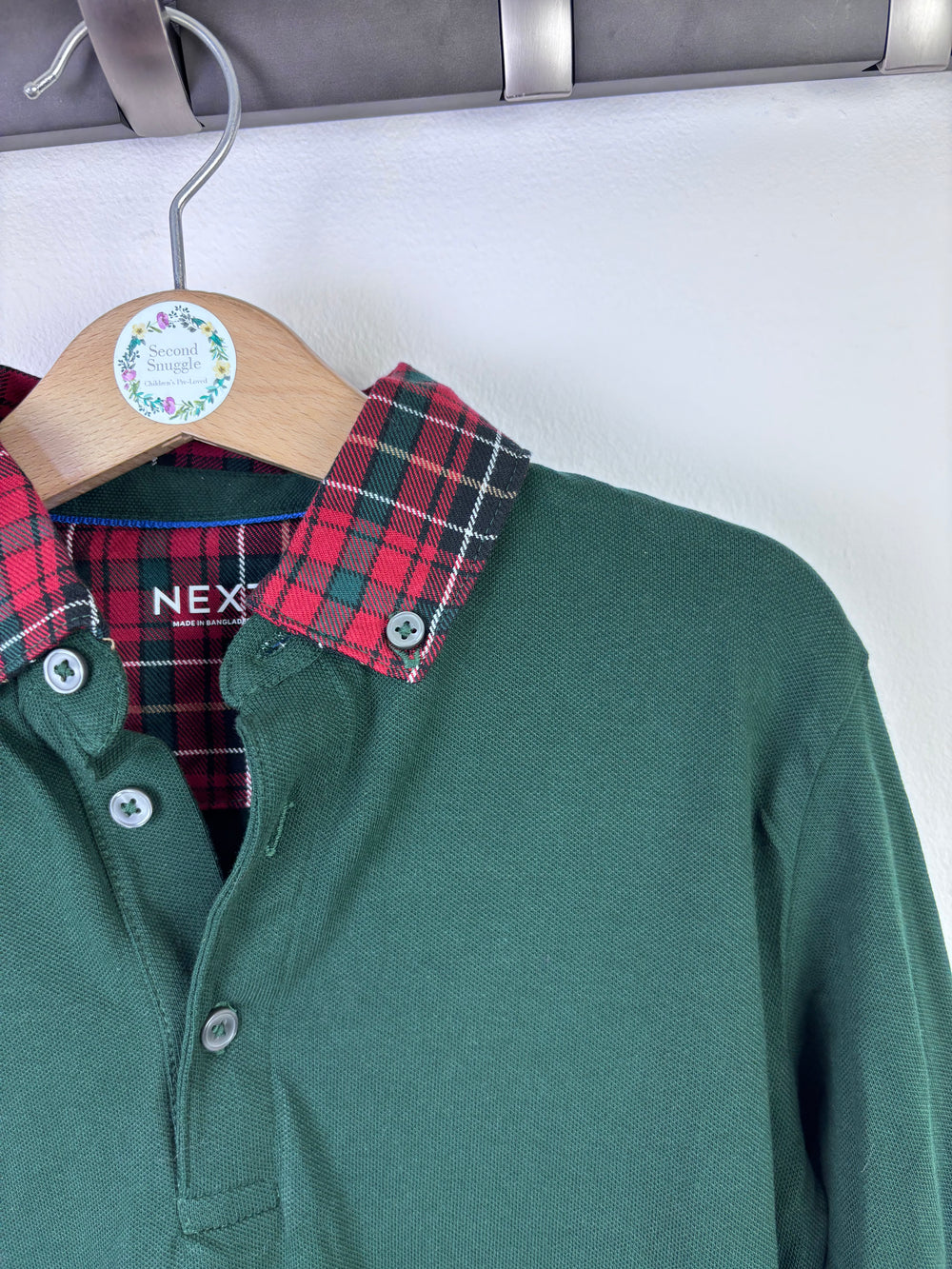 Next Green Long Sleeve Polo Top 6–7 Years-Tops-Second Snuggle Preloved